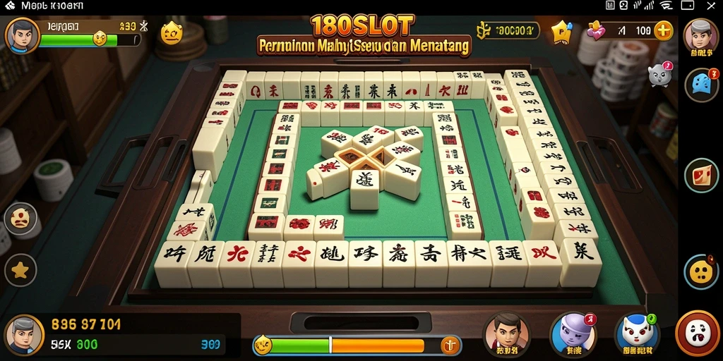 Screenshot gameplay 180SLOT menampilkan momen mendebarkan dari permainan Mahjong.