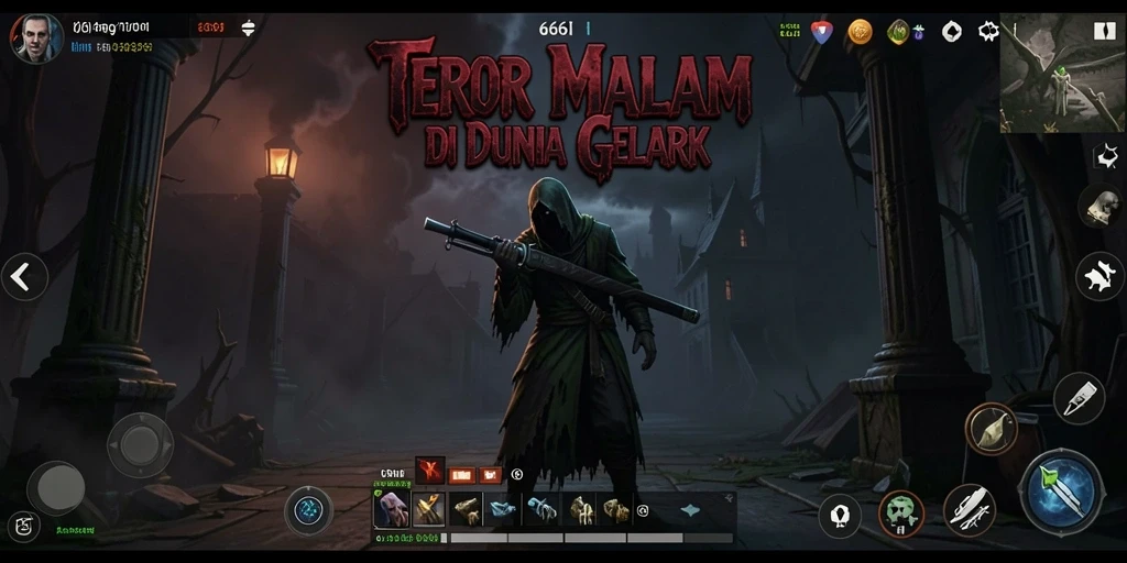 Tampilan gameplay seram dalam suasana mencekam dari 666I.