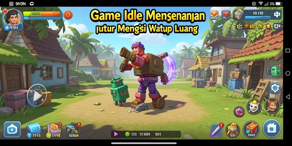 Gameplay Idle yang menarik dan penuh warna dalam 9N9N.