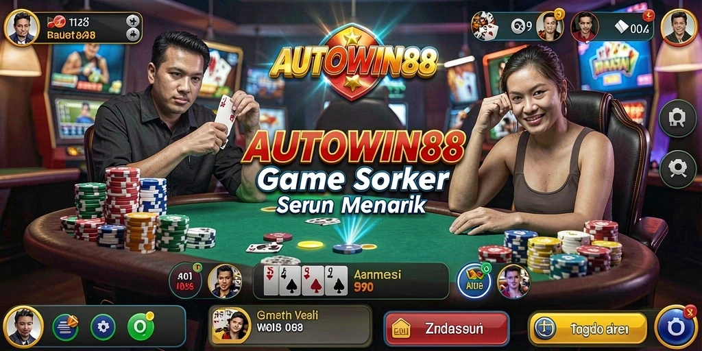 Screenshot gameplay AUTOWIN88 menampilkan aksi seru permainan Poker.