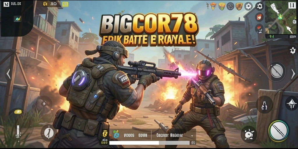 Gameplay mendebarkan Battle Royale di BIGCOR78, penuh aksi dan strategi.