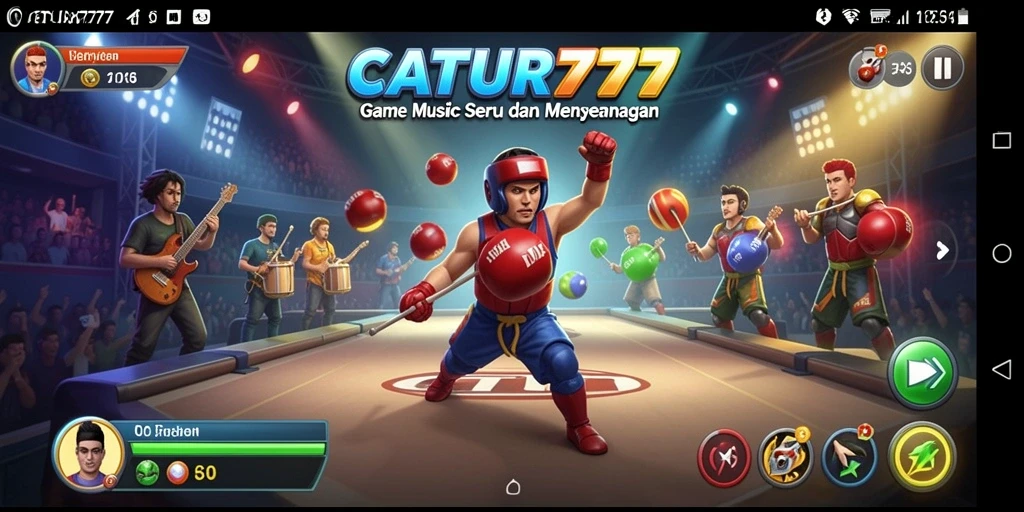 Screenshot gameplay CATUR777 menampilkan aksi permainan musik yang seru.