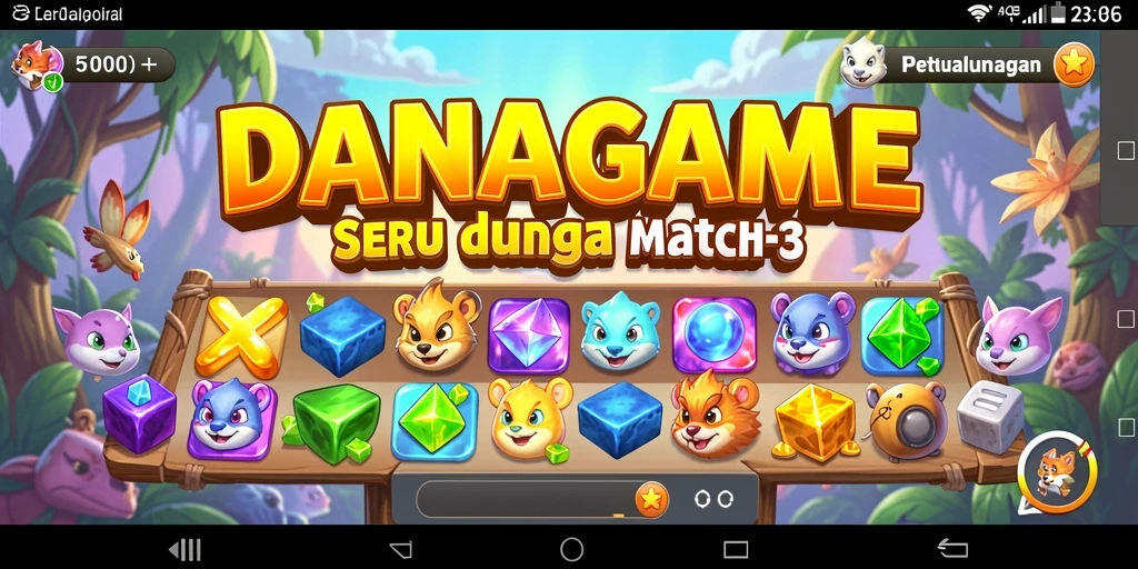 Tampilan gameplay menarik dari game Match-3 DANAGAME.