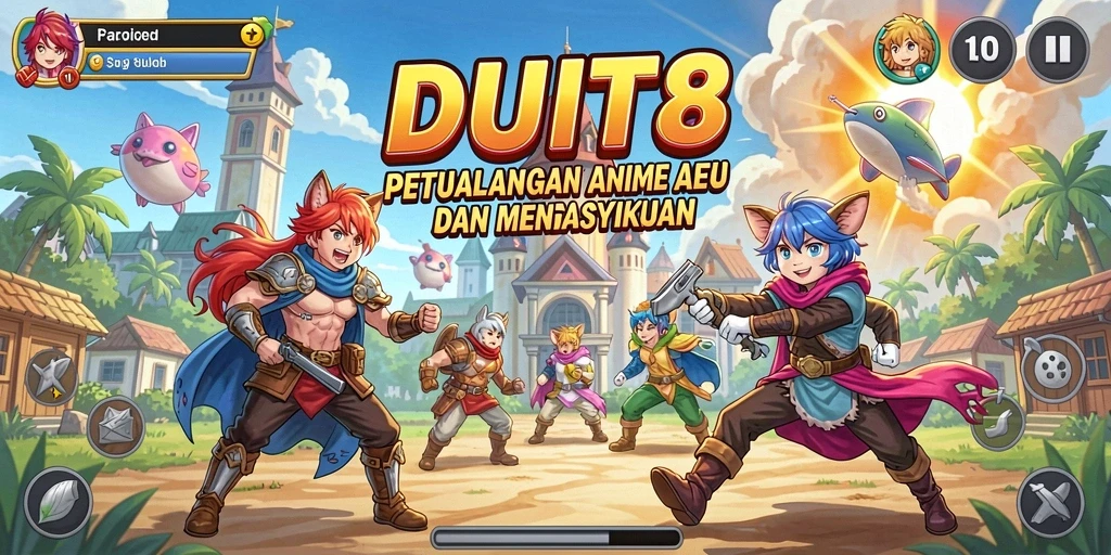 Tampilan gameplay menarik dari karakter Anime di DUIT8.