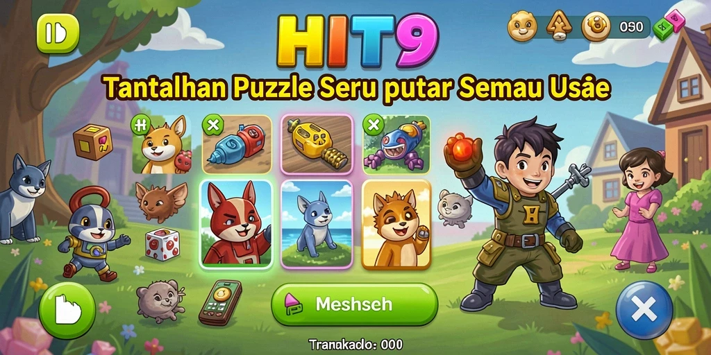 Tampilkan gameplay seru saat memecahkan teka-teki dalam HIT9.