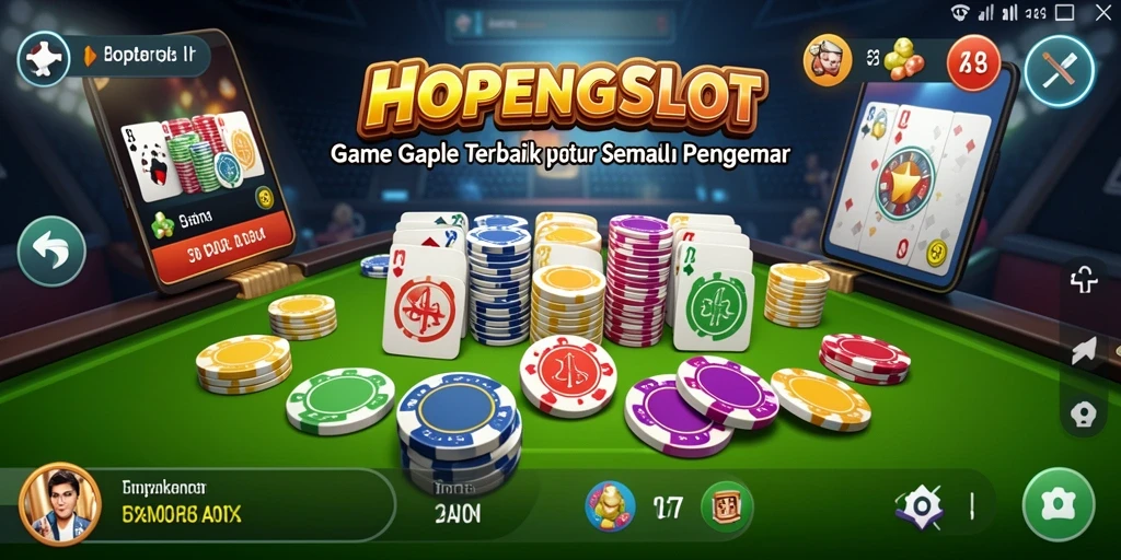 Tampilan gameplay HOPENGSLOT yang mengasyikkan dalam permainan Gaple.
