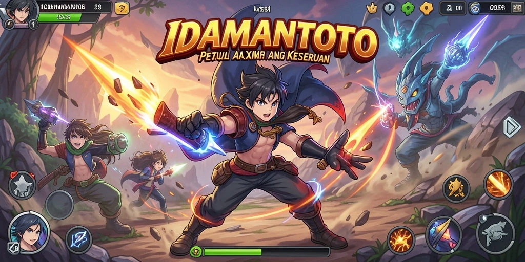 Tampilan gameplay seru dalam IDAMANTOTO dengan karakter anime yang menawan.
