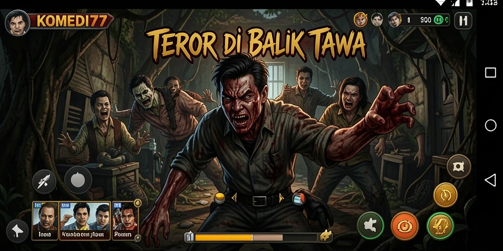 Tangkapan layar KOMEDI77 menunjukkan suasana mencekam saat menjelajahi dunia horror.