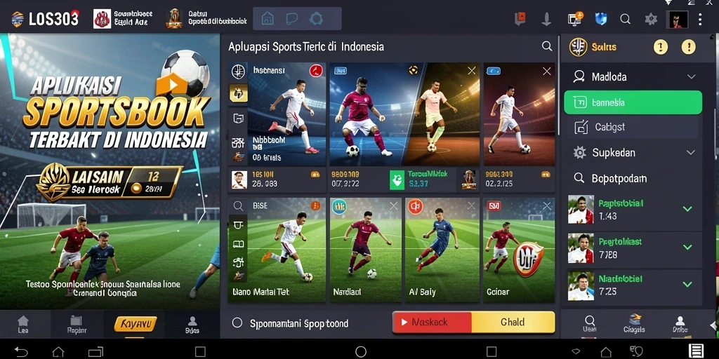 Screenshots gameplay LOS303 yang menunjukkan antarmuka sportsbook yang dinamis.