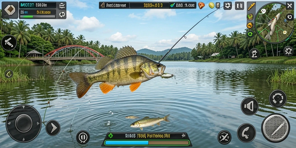 Screenshot MPO2121 menampilkan aksi memancing yang seru dan interaksi pemain.
