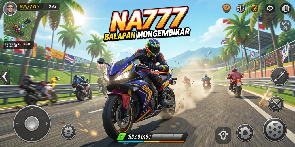 Gambaran gameplay seru balapan motor di NA777.