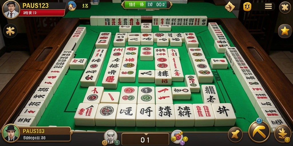 Screenshot permainan PAUS123 menampilkan aksi Mahjong yang menarik.