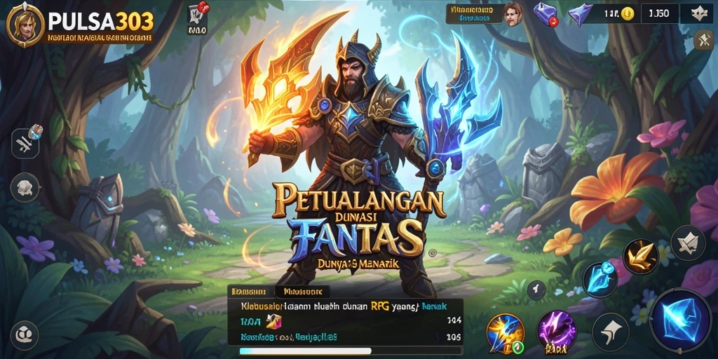 Screenshot gameplay PULSA303 menunjukkan aksi seru dalam pertempuran RPG.