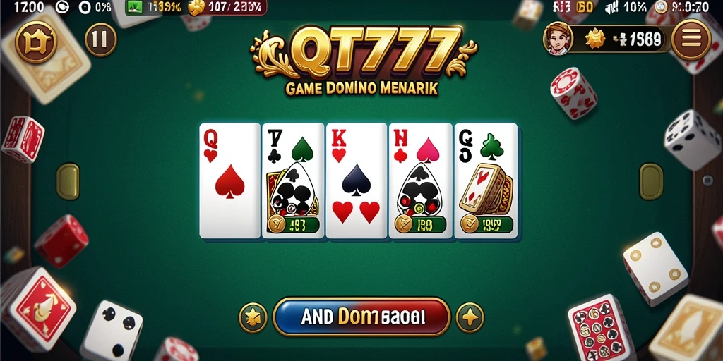Tampilan gameplay yang menegangkan dari QT777 dalam permainan Domino.