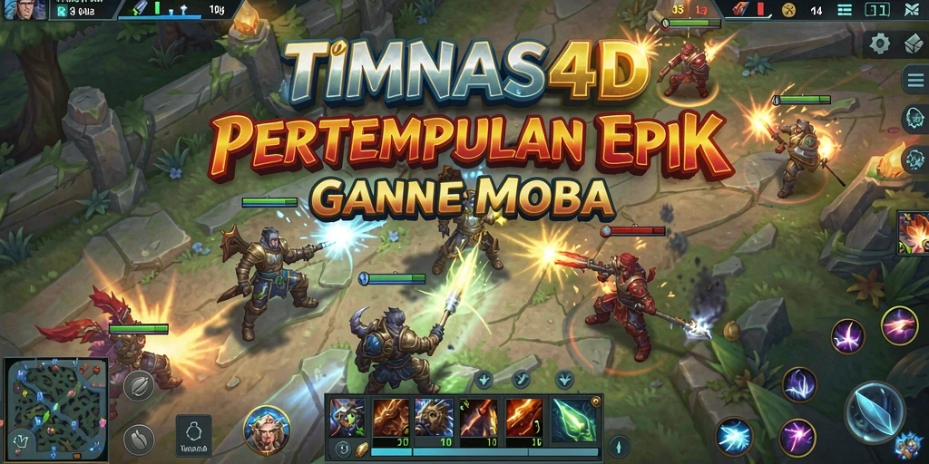 Gameplay seru dalam pertempuran MOBA TIMNAS4D.