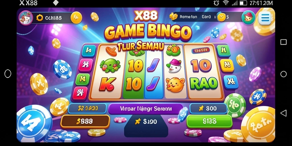 Screenshot dari gameplay Bingo yang mendebarkan di X88.