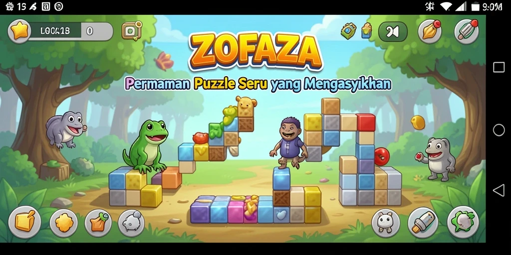 Tampilan gameplay seru dari ZOFAZA yang menantang dan menghibur.